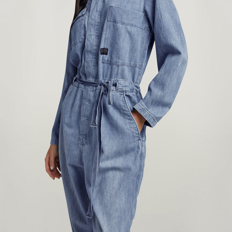 G-STAR® Denim Jumpsuit Met Lange Mouw Midden blauw