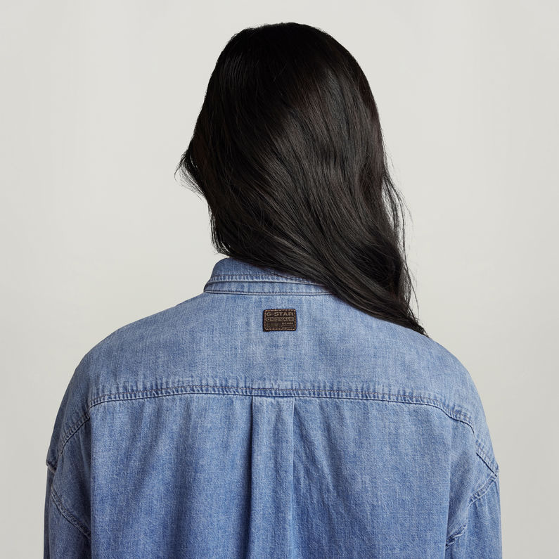G-STAR® Vestido Long Sleeve Denim Shirt Azul intermedio