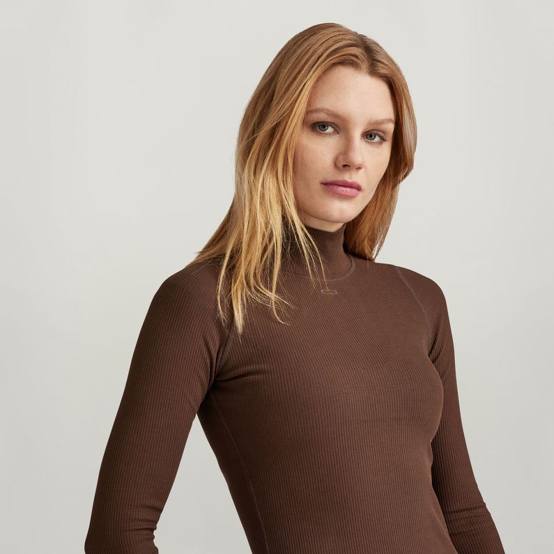 G-STAR® Slim Rib Dress Mock Brown