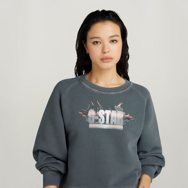 G-STAR® Overdyed Merch Loose Sweatshirt Schwarz