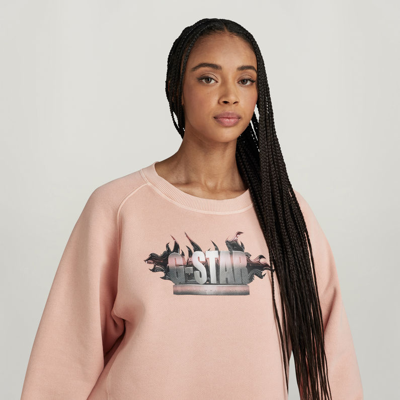 G-STAR® Overdyed Merch Loose Sweatshirt Pink