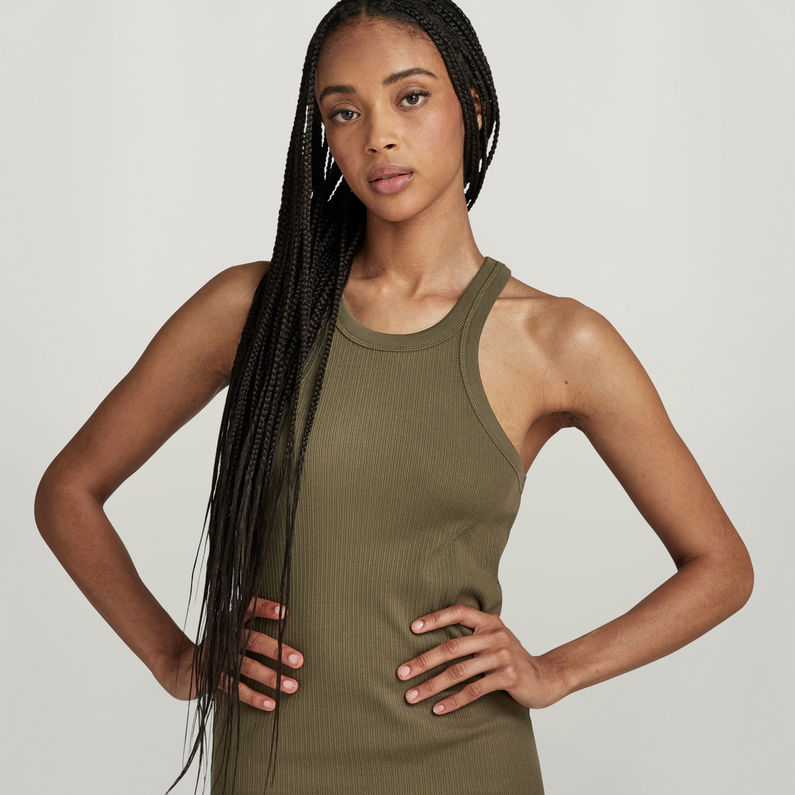 G-STAR® Slim Ribbed Tank Dress Green