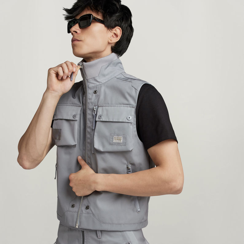 G-STAR® Premium E 2 In 1 Vest + Biker Jacket Grey