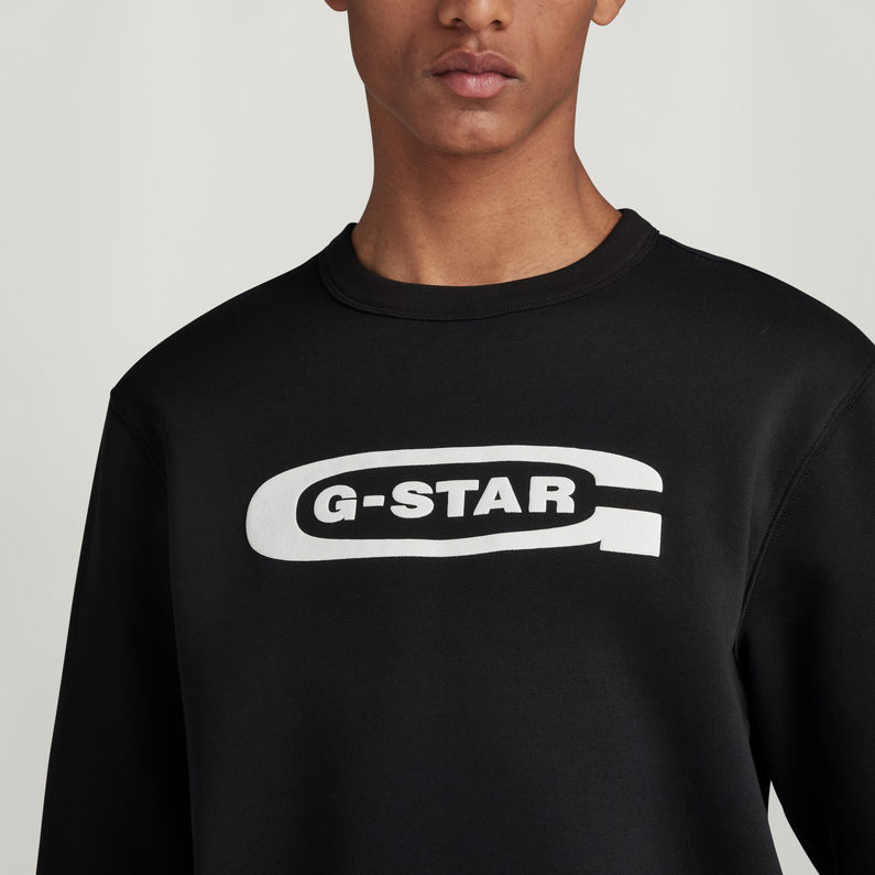 G-STAR® Old School Logo Sweater Zwart