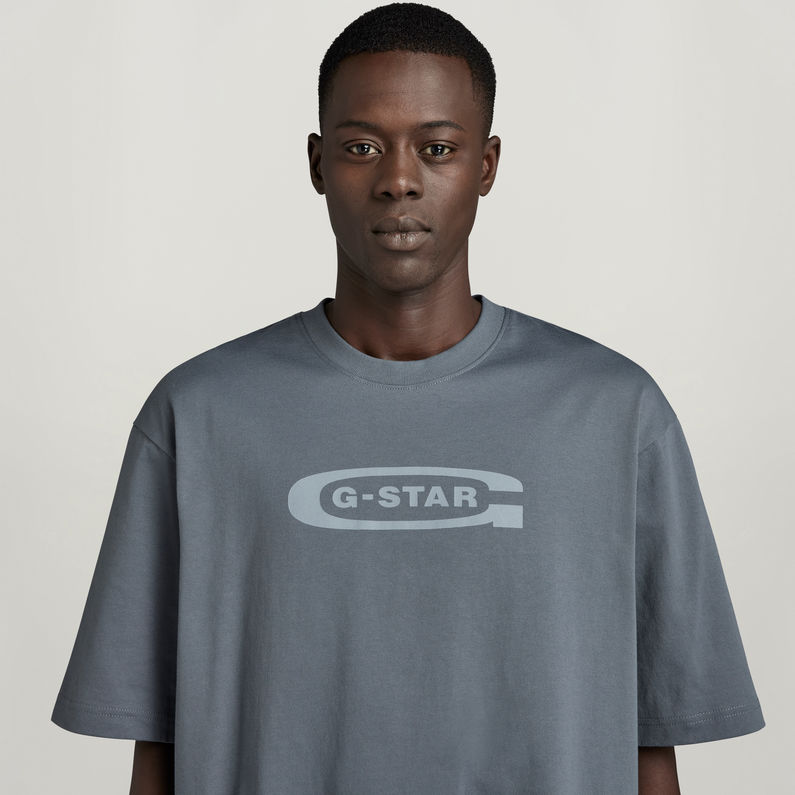 G-STAR® T-Shirt Old School Logo Boxy Gris