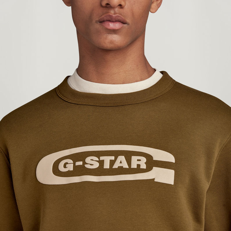 g-star-old-school-logo-sweater-green