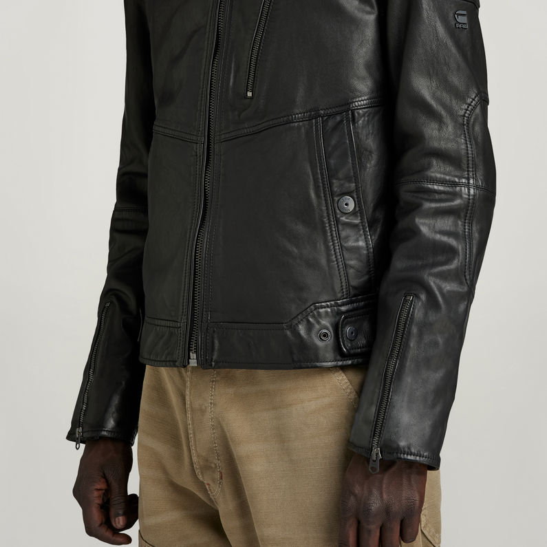 G-STAR® Biker Leather Jacke Schwarz