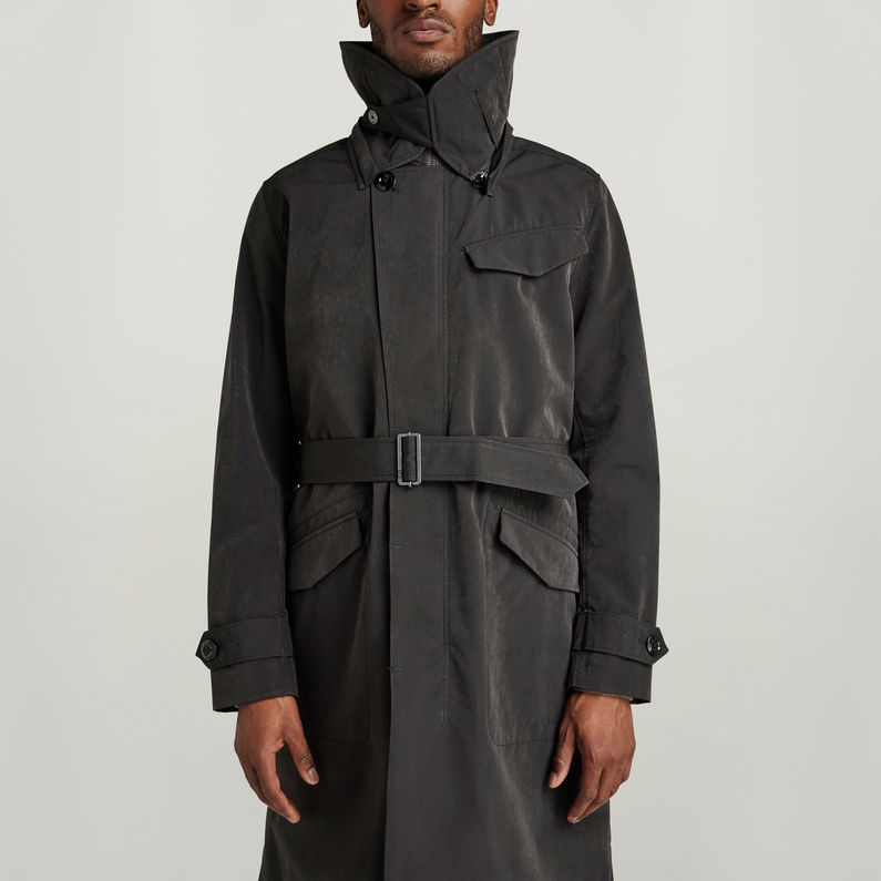 G-STAR® Belted Trenchcoat Schwarz