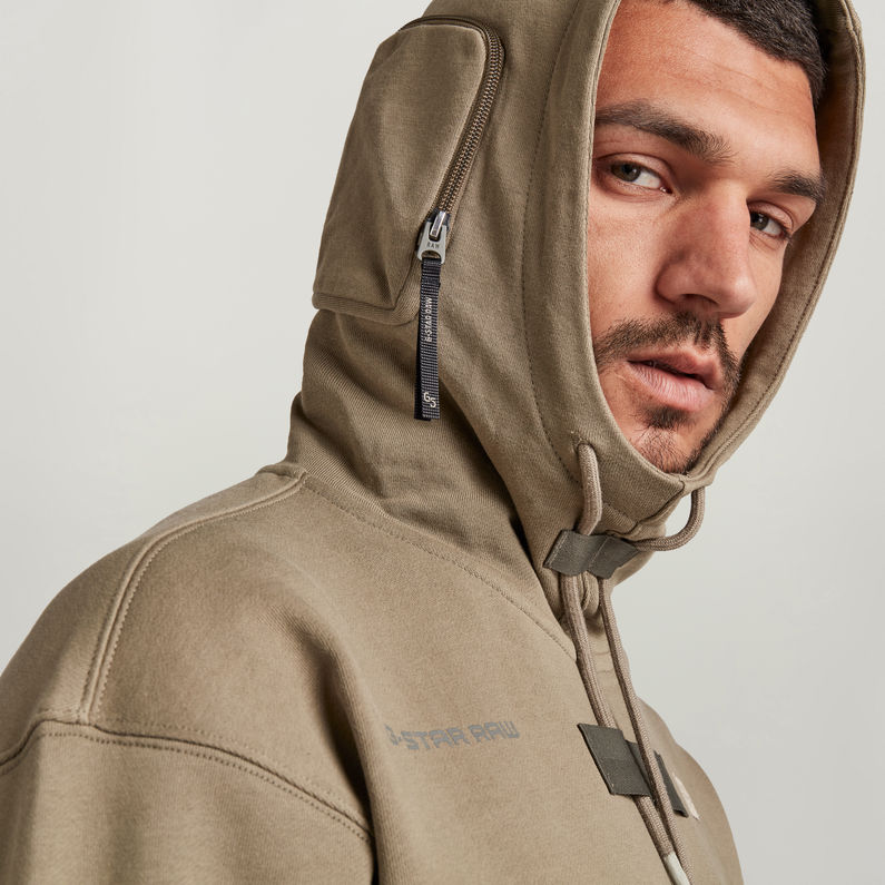 G-STAR® Pocket Detail Loose Hooded Sweater Green