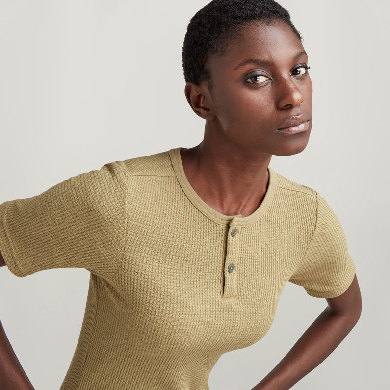 G-STAR® Débardeur Waffle Slim Granddad Vert