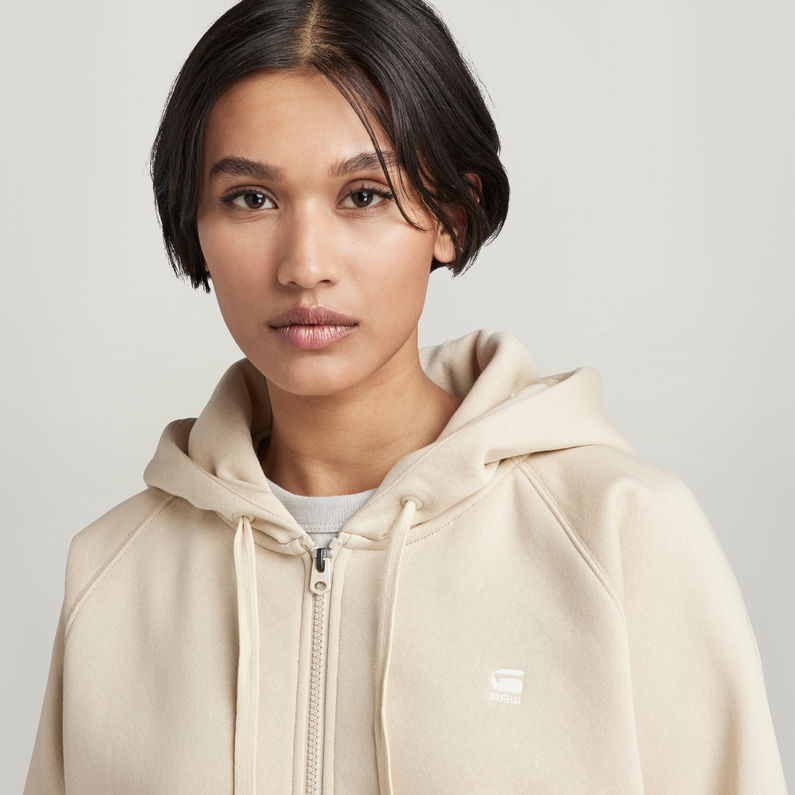 G-STAR® Sweat Premium Core 2.0 Hooded Zip Through Beige