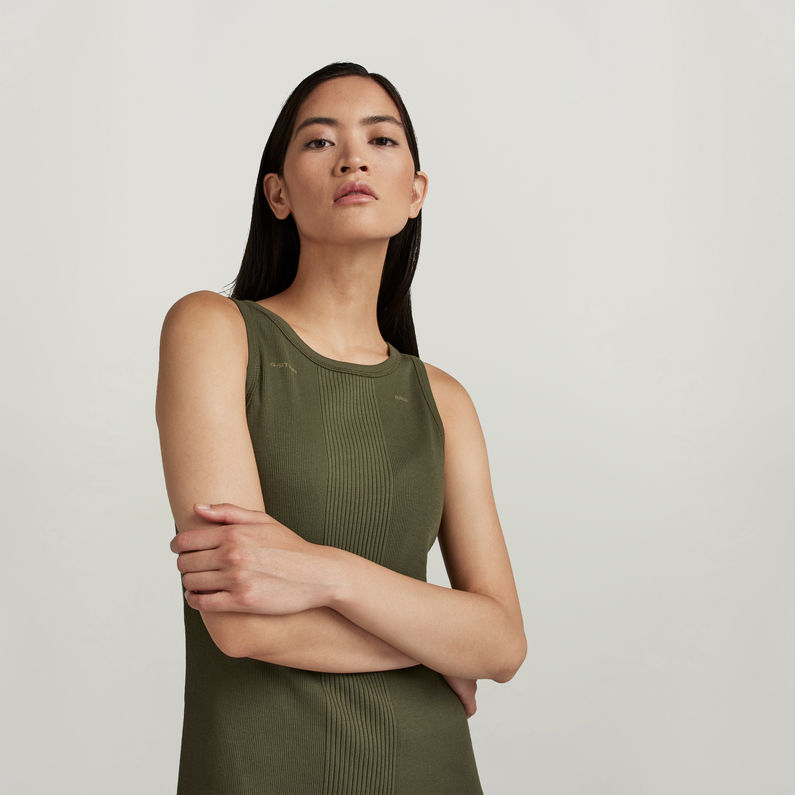 G-STAR® Engineered Rib Tank Dress Green