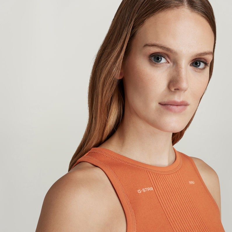 G-STAR® Engineered Rib Tank Dress Orange