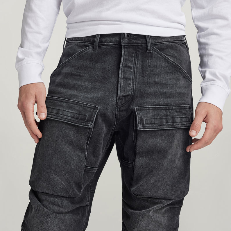 3D Straight Tapered Denim Cargo Pants | Black | G-STAR® US