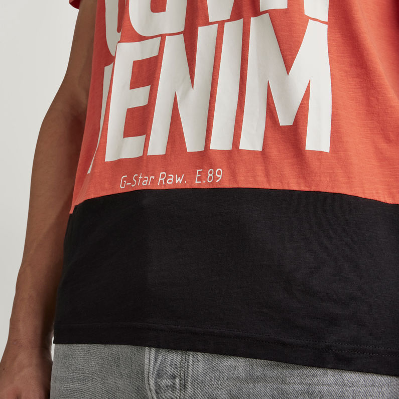 G-STAR® T-Shirt Hard Core Denim Color Block Rood