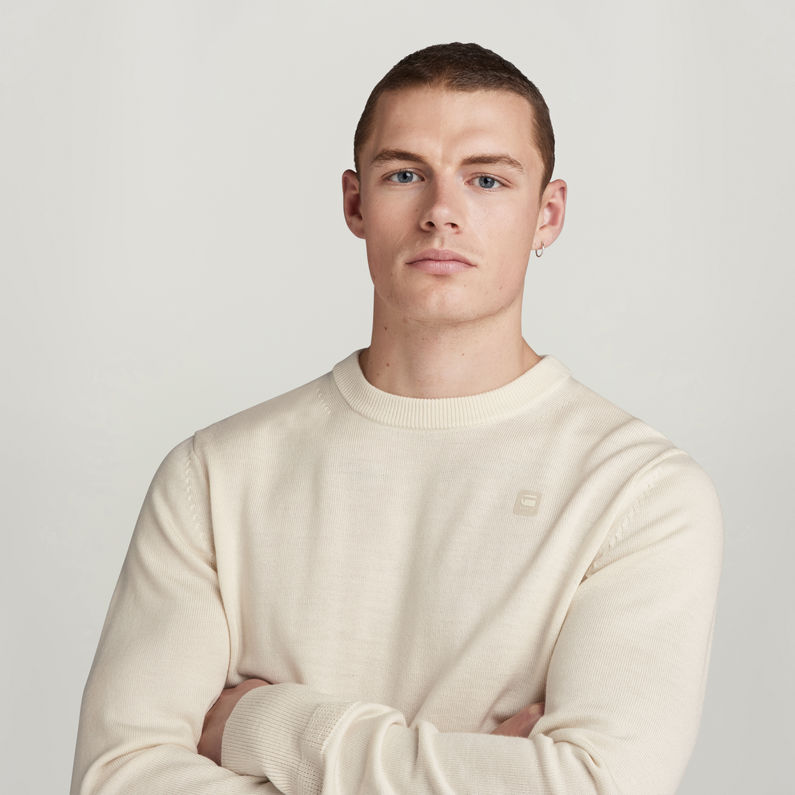 G-STAR® Premium Core Knitted Sweater Beige