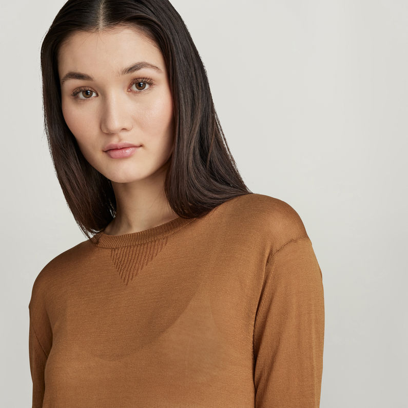 G-STAR® Top de punto Core Round Neck Marrón