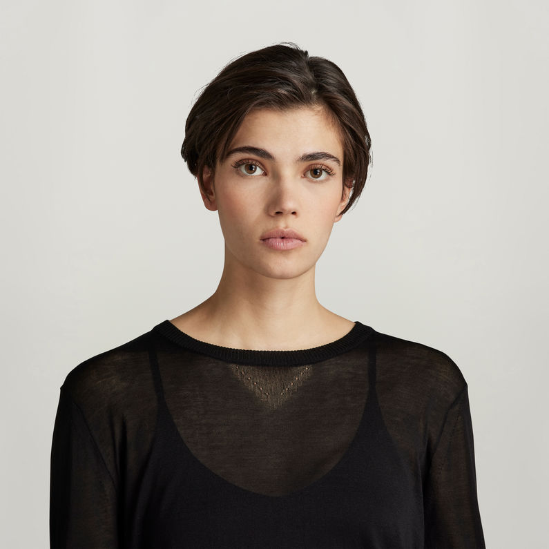 G-STAR® Top de punto Core Round Neck Negro