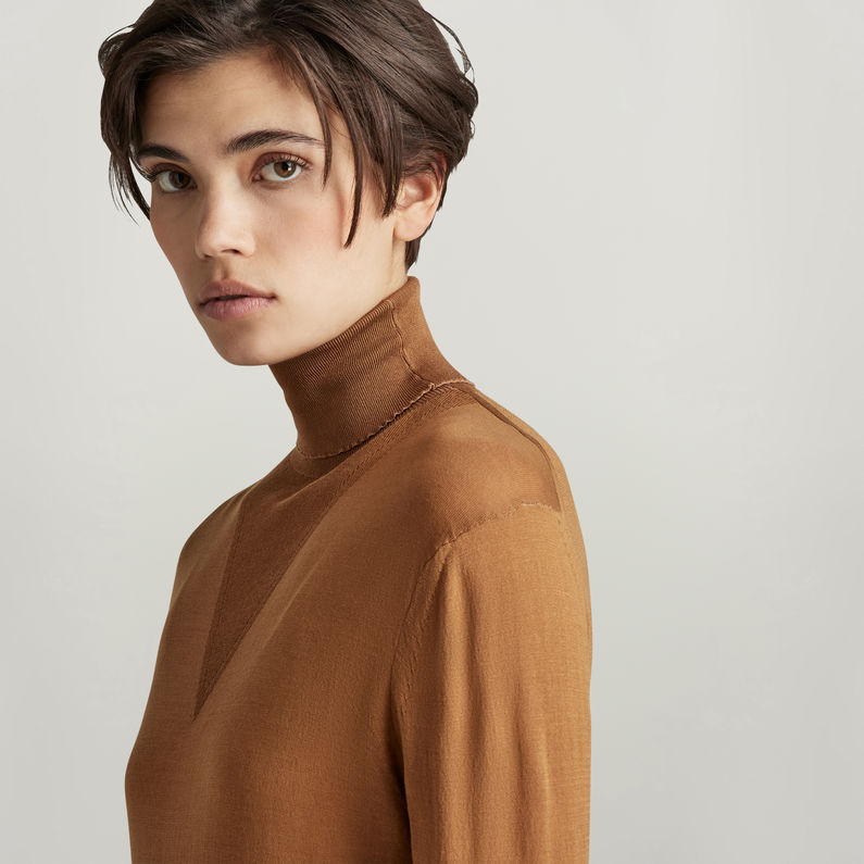 G-STAR® Core Roll Neck Knit Brown