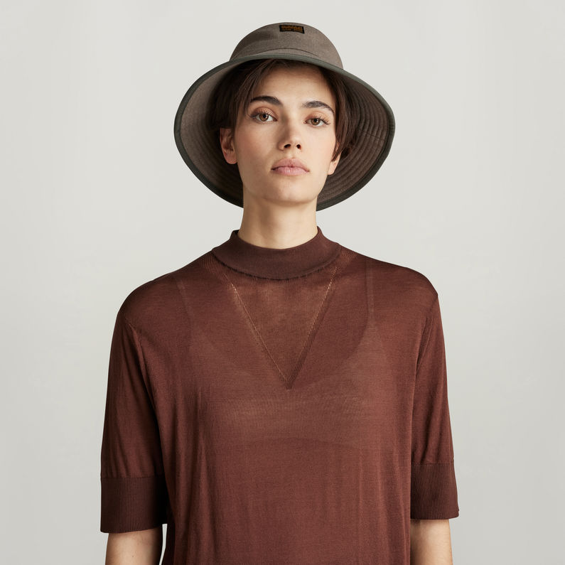 G-STAR® Top de punto Core Mock Neck Marrón