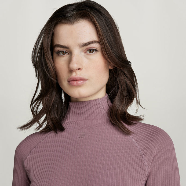 G-STAR® Rib Mock Slim Top Purple