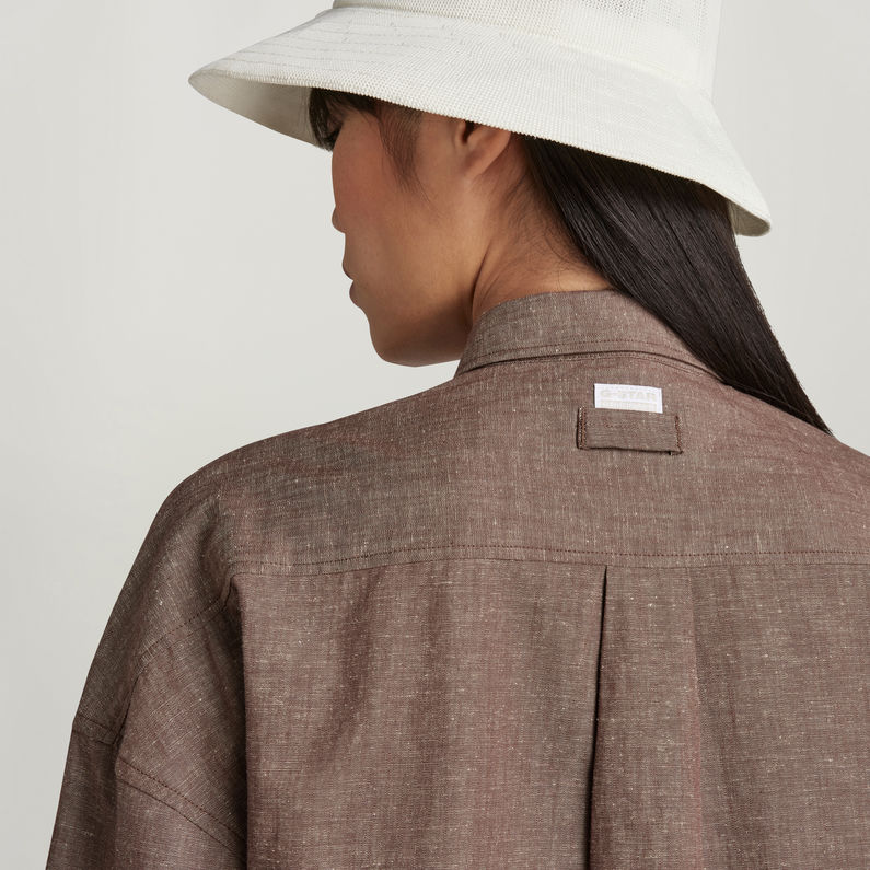 G-STAR® Long Shirt Kleid Braun