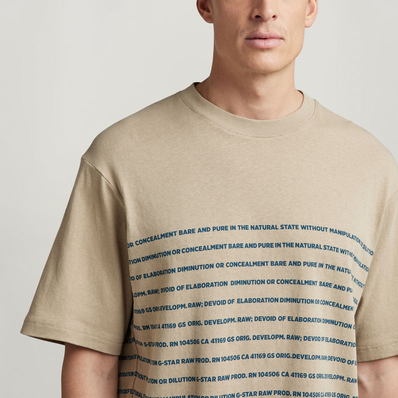 G-STAR® Text Stripe Boxy T-Shirt Beige