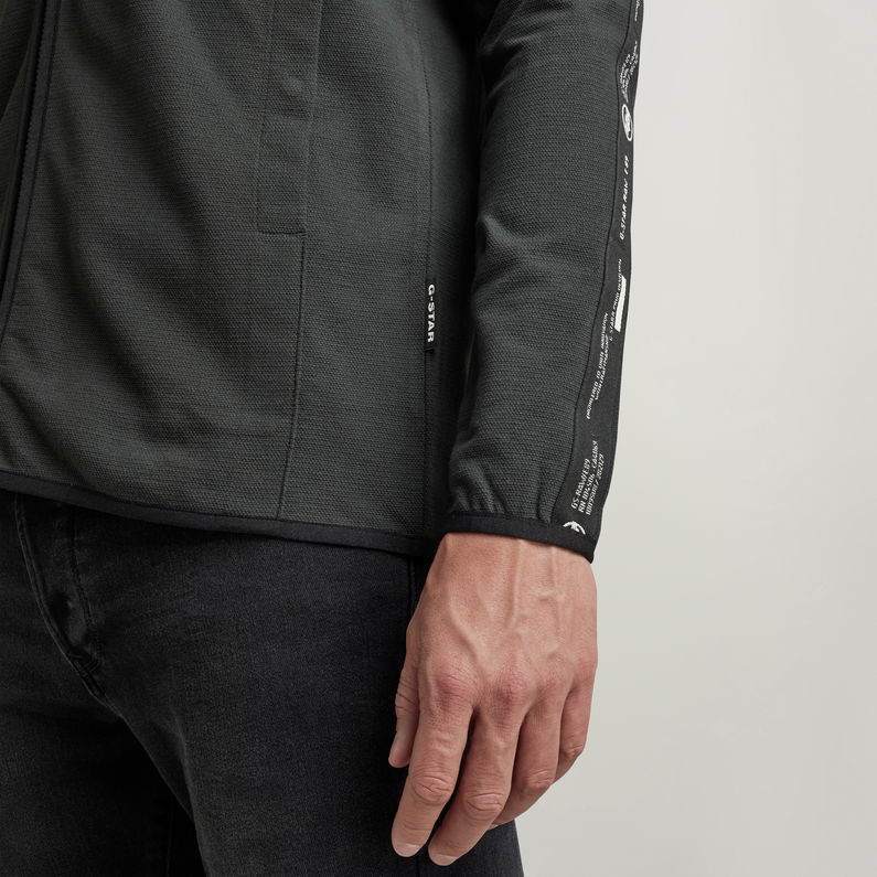 G-STAR® Lightweight Logo Tape Zip Through Sweater Grey