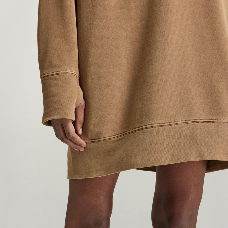 G-STAR® Gamma Sigma Loose Hooded Sweat Dress Brown