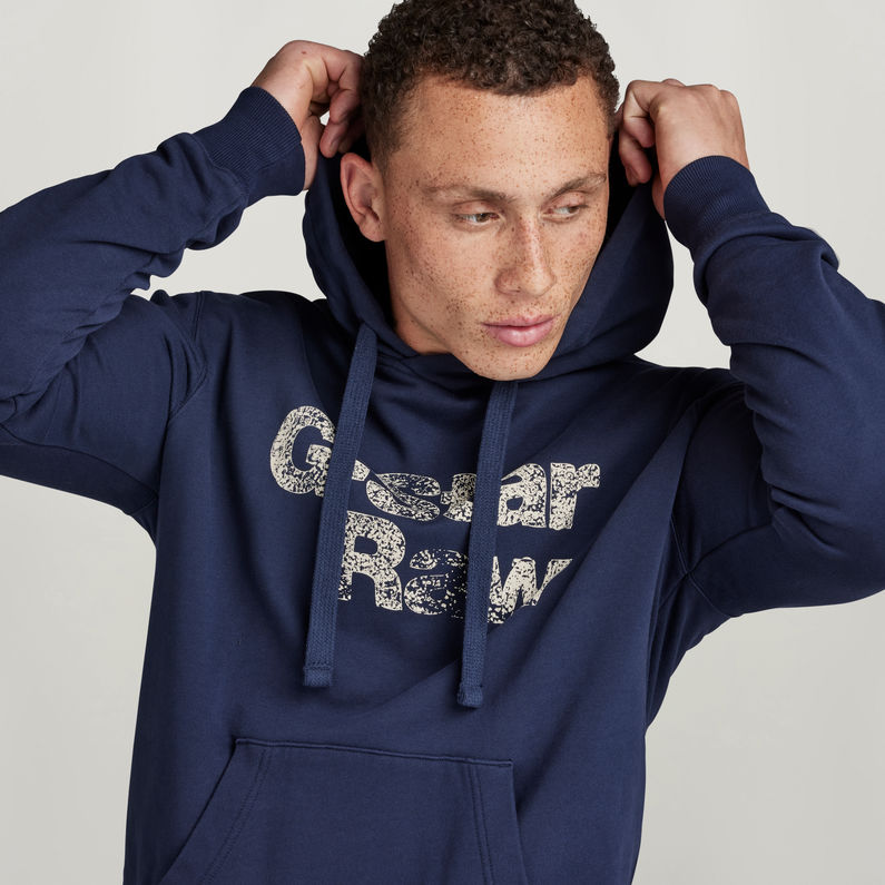 G-STAR® Painted Graphic Hoodie Donkerblauw