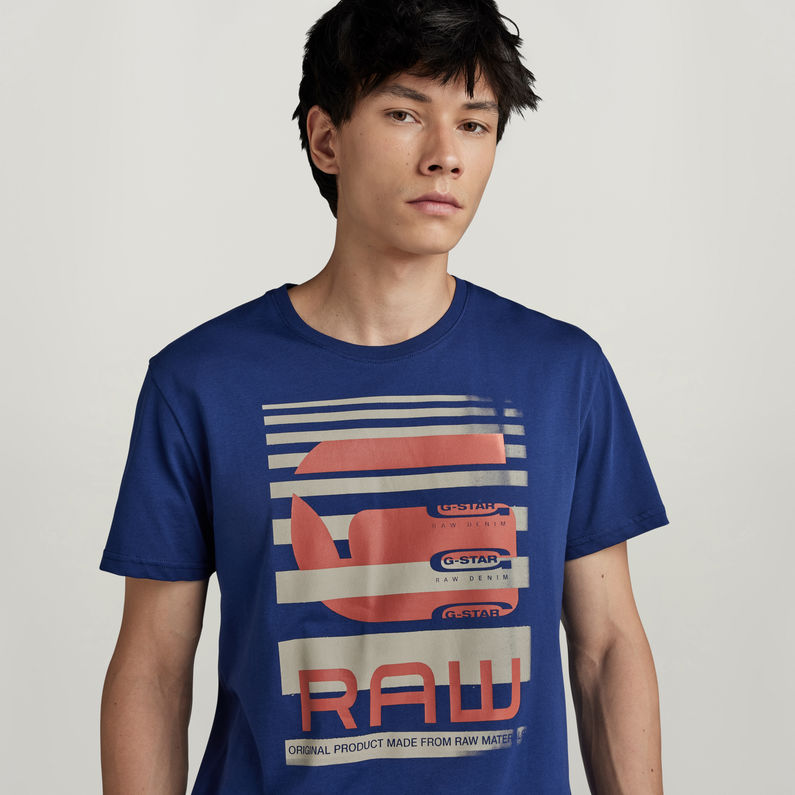 G-STAR® Faded burger logo T-Shirt Midden blauw