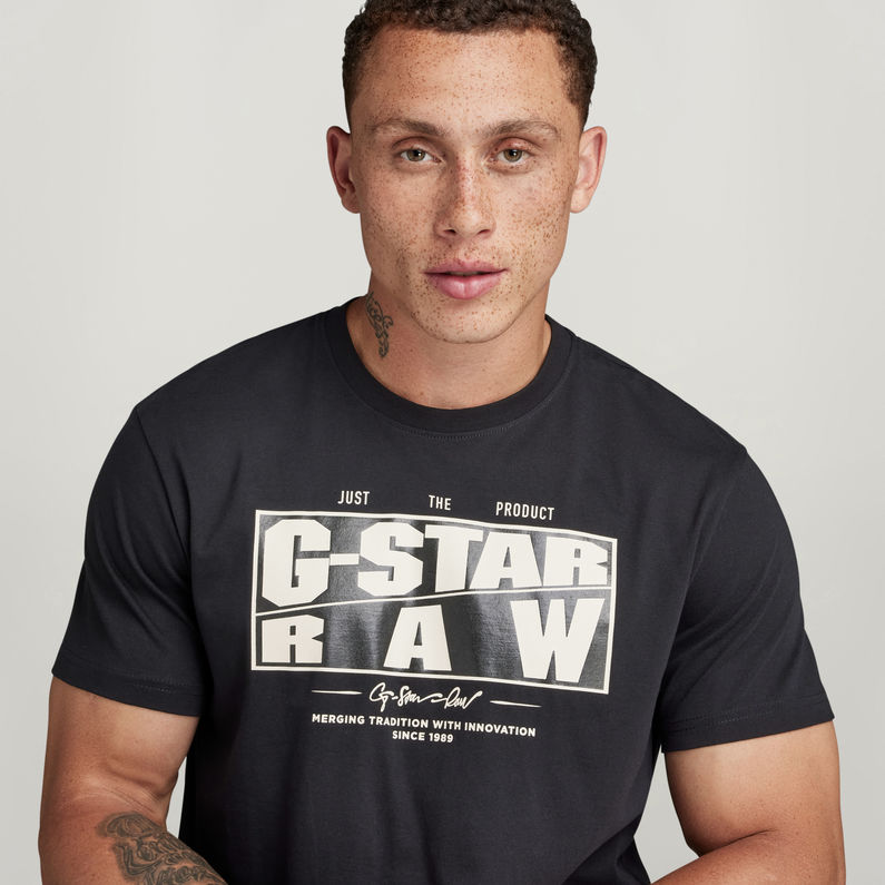 G-STAR® Oblique Logo T-Shirt Schwarz