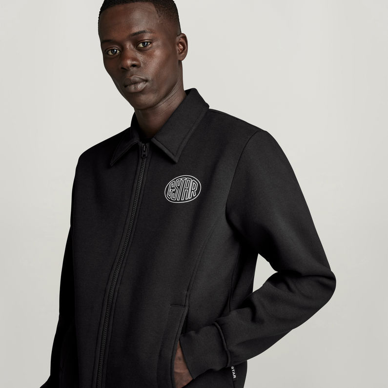 G-STAR® Polo Collar Sweater Met Rits Zwart