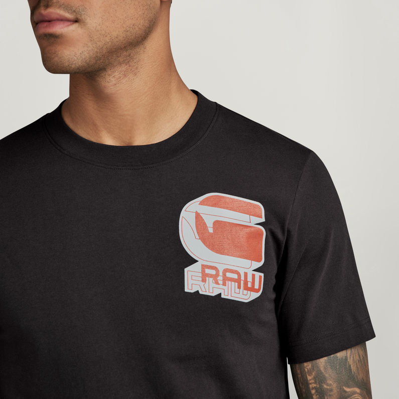 G-STAR® T-Shirt Shadow Graphic Slim Noir