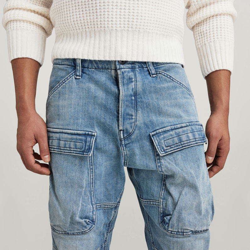 3D Straight Tapered Denim Cargo Pants | Medium blue | G-STAR® US