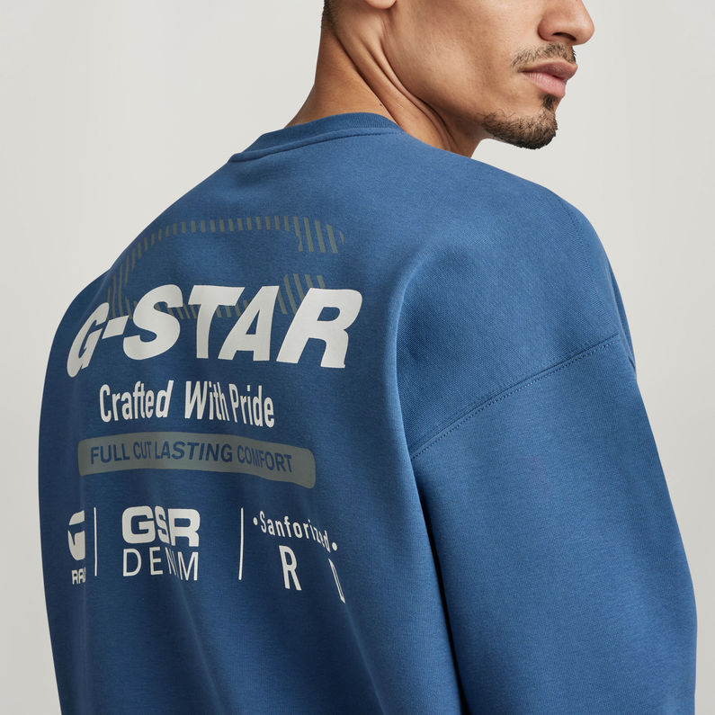 G-STAR® Sweat Old Skool Back Graphic Loose Bleu moyen