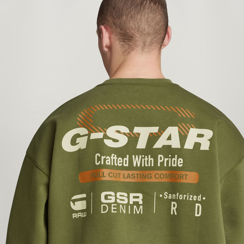 G-STAR® Old Skool Back Graphic Loose Sweater Green