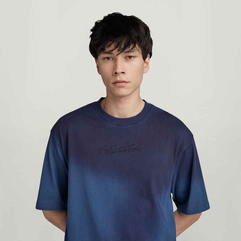 G-STAR® Hand Sprayed Boxy T-Shirt Mittelblau