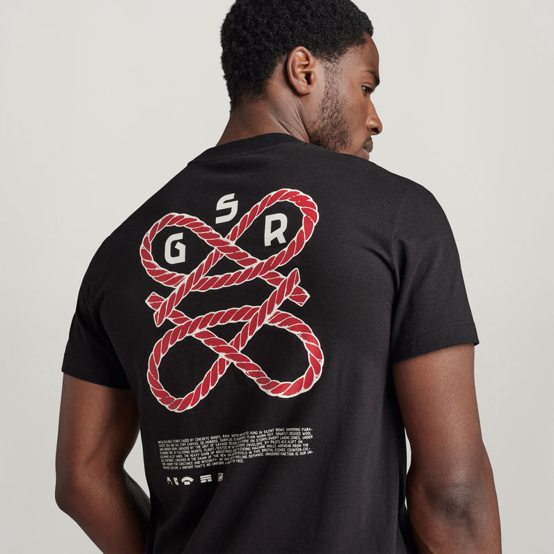 G-STAR® Puff Print Back Graphic T-Shirt Schwarz