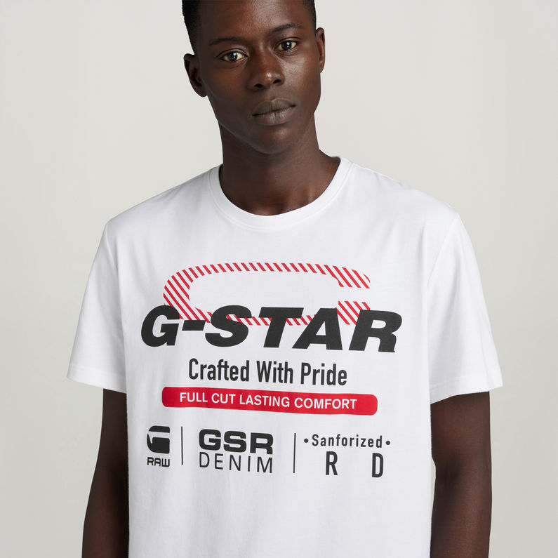 送料込★G-Star★Stacked Old Skool Logo R T Tシャツ G-STAR Men's Stacked Old Skool Logo T-Shirt, White (White