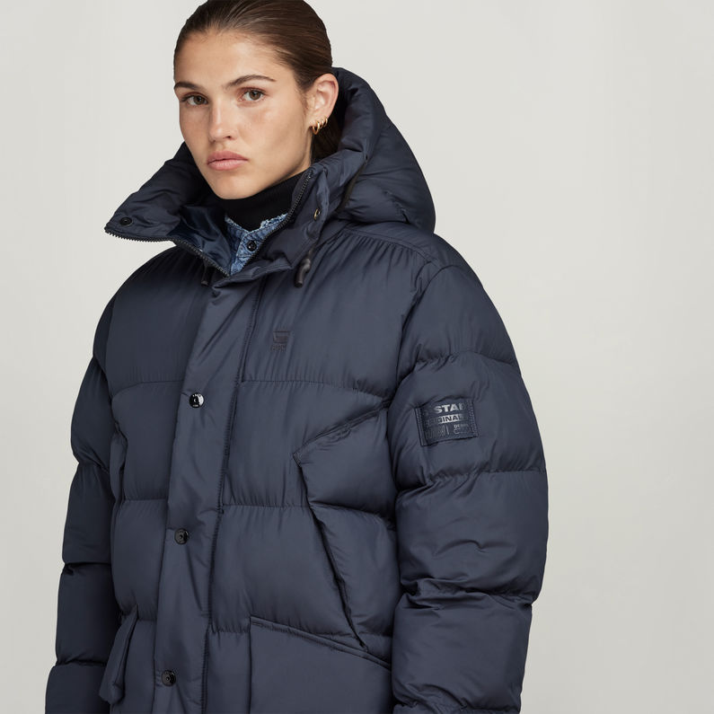 G-STAR® Whistler Long Puffer Donkerblauw
