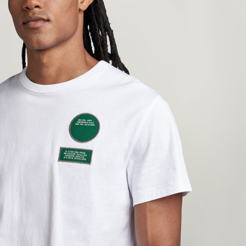 G-STAR® Camiseta Badges Blanco
