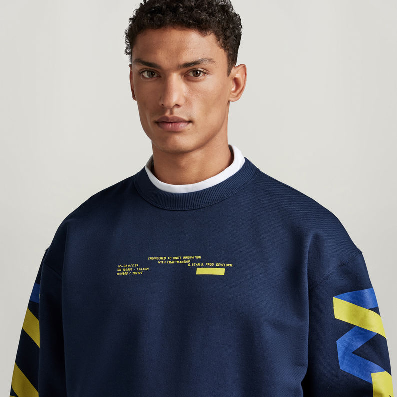 G-STAR® Sweat 7411 Sleeve Graphic Loose Bleu foncé
