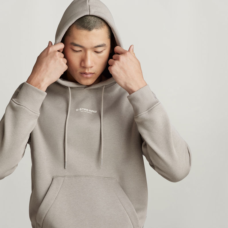 G-STAR® Center Chest Logo Hooded Sweater Grey