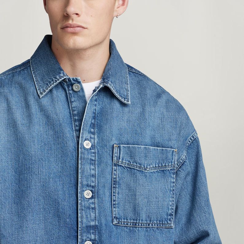 G-STAR® Sobrecamisa Unisex Boxy Fit Oversized Azul intermedio