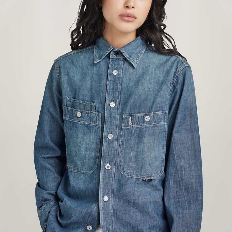 G-STAR® Nimes Regular Hemd EV Mittelblau