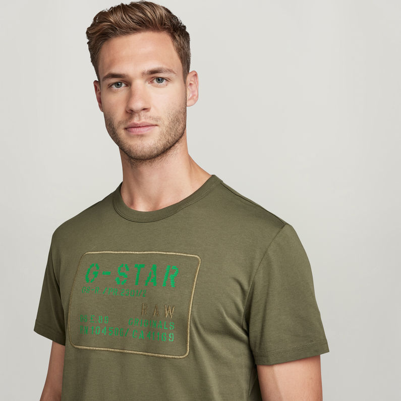G-STAR® T-shirt Applique Multi Technique Vert