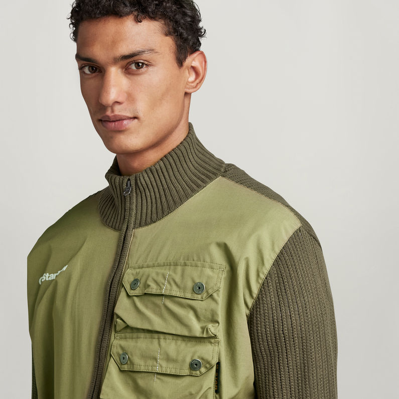 G-STAR® Gebreid Vest Met Rits Swiss Army Woven Groen