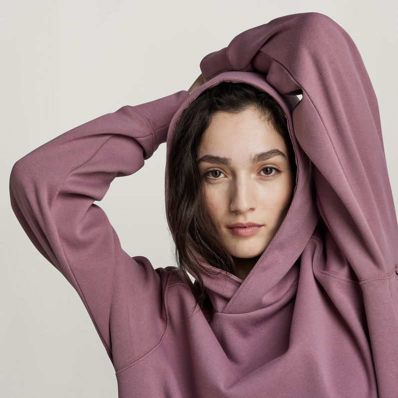 G-STAR® Fabric Mix Loose Hoodie Kleid Lila