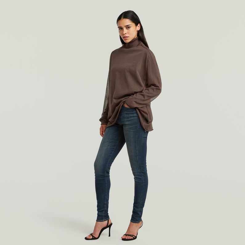 G-STAR® Sheer Loose Turtle Knitted Sweater Brown